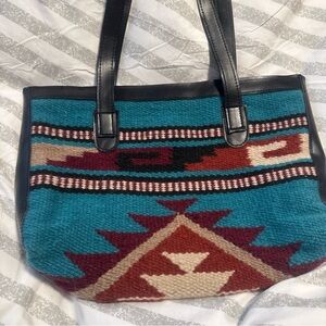 Handwoven Wool Southwestern Shoulder Bag